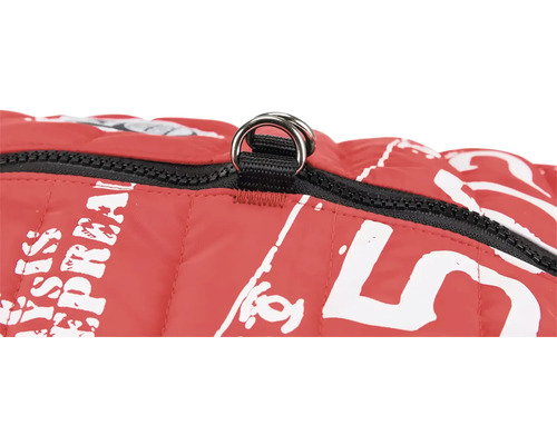 Detail tašky se zipem a D-kroužkem