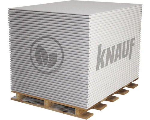 Stoh sádrokartonových desek Knauf na paletě