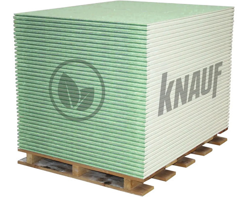 Stoh sádrokartonových desek Knauf na paletě