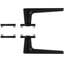 Černé kliky ke dveřím s rozetami