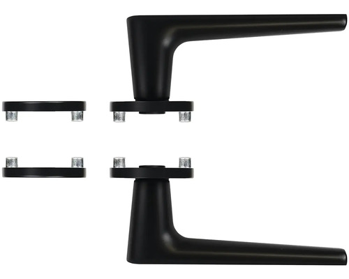 Černé kliky ke dveřím s rozetami