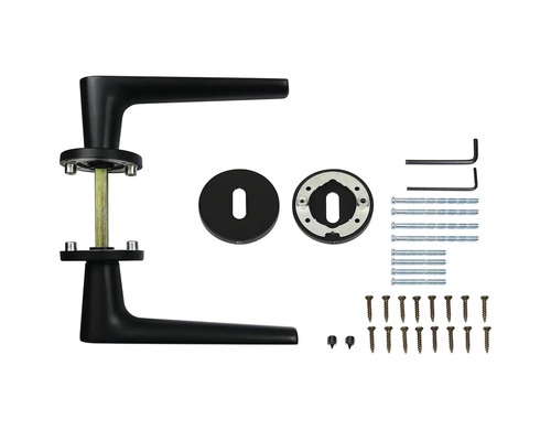 Sada kliky ke dveřím s rozetami a upevňovacím materiálem