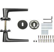 Sada kliky ke dveřím s rozetami a upevňovacím materiálem