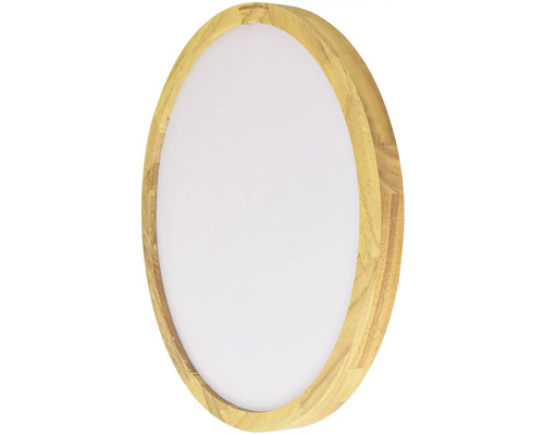 Kulaté LED stropní svítidlo s dřevěným rámem