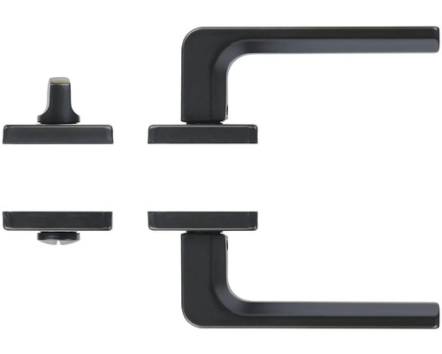 Sada dveřního kování s čtyřhranným kolíkem a otočným knoflíkem