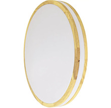 Kulaté stropní svítidlo s dřevěným rámem