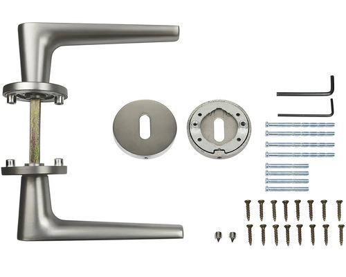 Sada kliky ke dveřím s rozetami a montážním materiálem
