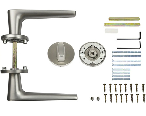 Sada kliky ke dveřím s příslušenstvím pro montáž