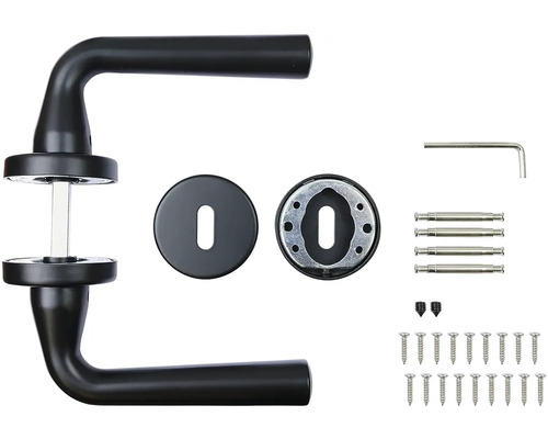 Kliky ke dveřím s rozetami a montážním materiálem