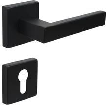 Černá interiérová dveřní souprava se čtvercovou rozetou a klíčovou rozetou