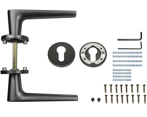 Sada kliky ke dveřím s montážním příslušenstvím