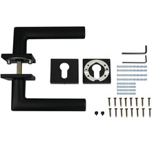 Sada kliky ke dveřím se čtvercovou rozetou a montážním materiálem