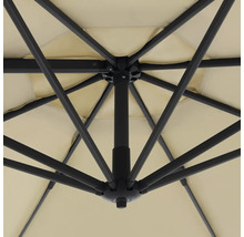 Pohled zespodu na slunečník s rámem