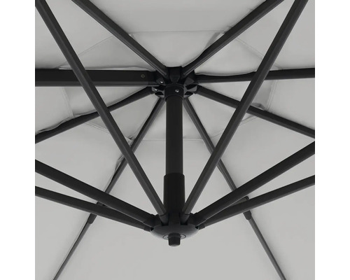 Pohled zespodu na slunečník s rámem