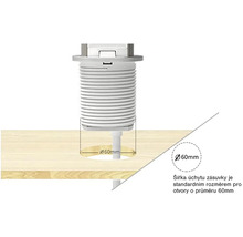 Vestavná zásuvka s požadovaným průměrem otvoru 60 milimetrů.