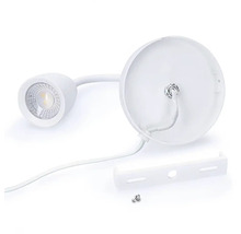 Bílé LED nástěnné svítidlo s flexibilním ramenem a montážním příslušenstvím