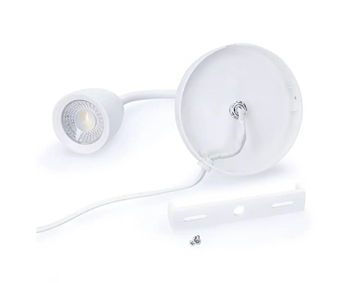 Bílé LED nástěnné svítidlo s flexibilním ramenem a montážním příslušenstvím