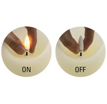 Ukázka LED svíčky ve stavu zapnuto a vypnuto