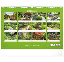 Zahradní kalendář 2026 s dvanácti různými zahradními motivy