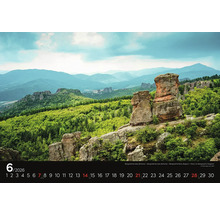 List kalendáře s výhledem na skály Belogradčik, Bulharsko