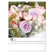 Nástěnný kalendář prosinec 2026 s motivem růží