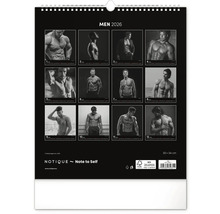 Kalendář Muži 2026 s černobílými fotografiemi