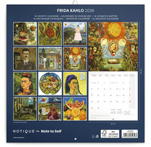Kalendář Frida Kahlo pro rok 2026 se 16 měsíci a různými malbami