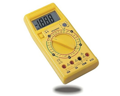 Žlutý digitální multimetr pro elektrické měření