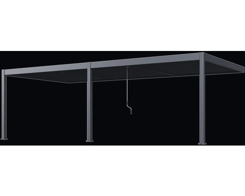 Volně stojící terasové zastřešení z hliníku s ovládáním klikou