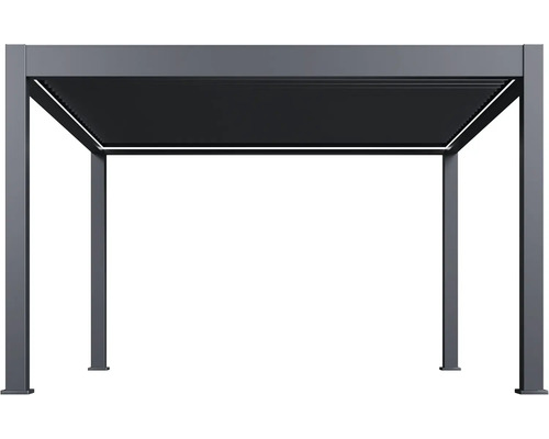 Kovová pergola s pohyblivou lamelovou střechou