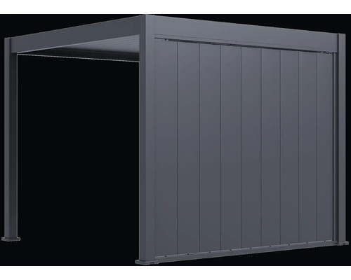 Pergola s lamelovou střechou a bočními stěnovými prvky