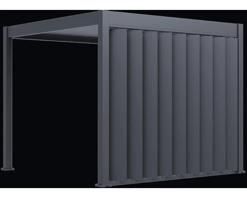 Pergola s lamelovou stěnou do zahrady