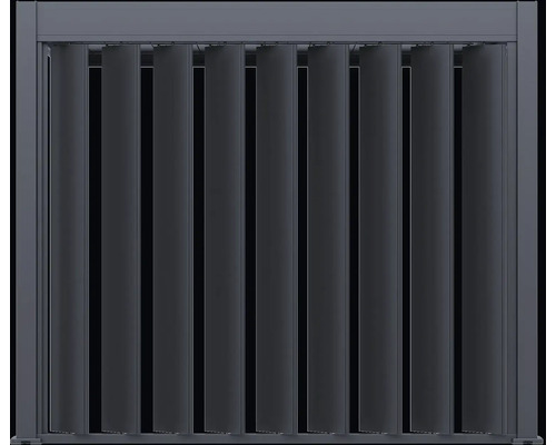 Kovový plot s vertikálními lamelami pro venkovní použití