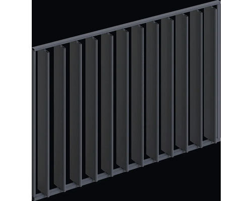 Kovový plot s vertikálními lamelami pro venkovní použití