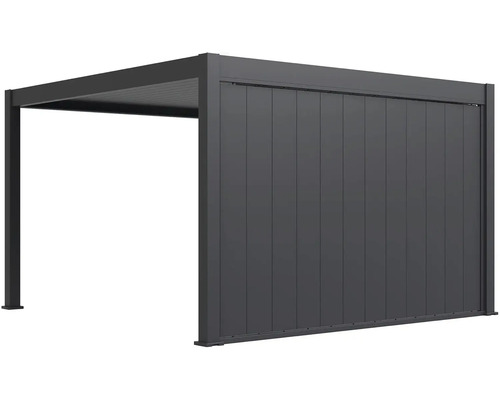 Pergola s lamelovou střechou a boční stěnou