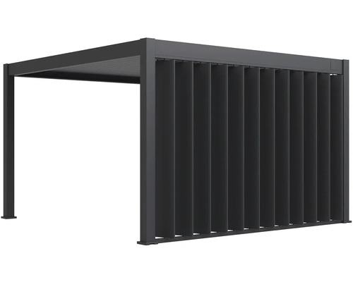 Pergola s lamelovou stěnou do zahrady