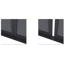 Detailní pohled na dveře proti hmyzu s rámem a sítí