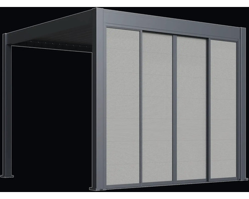 Pergola s lamelami a posuvnými prvky