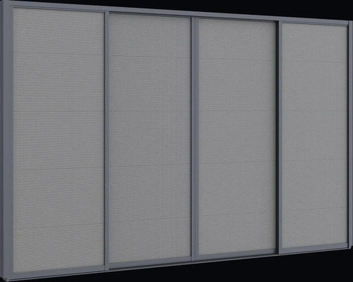 Skříň s posuvnými dveřmi s vodorovně strukturovanými dveřmi