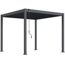 Čtvercová zahradní pergola s klikovým mechanismem pro ochranu proti slunci