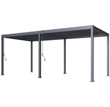 Volně stojící lamelová pergola s ruční klikou pro nastavení lamel