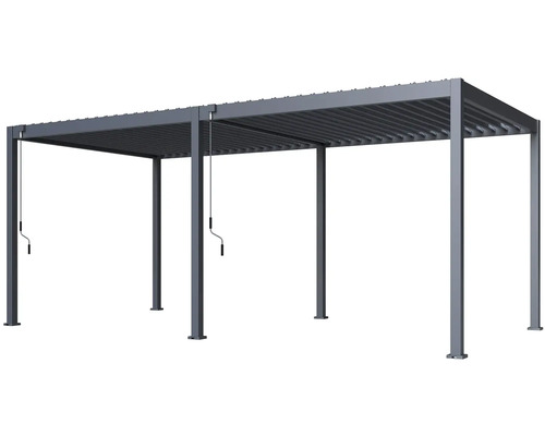 Volně stojící lamelová pergola s ruční klikou pro nastavení lamel