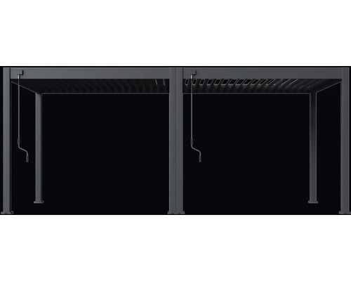 Nastavitelná hliníková lamelová pergola s klikou