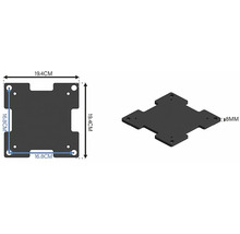 Montážní deska o rozměrech 19,4 x 19,4 centimetrů a 16,8 x 16,8 centimetrů