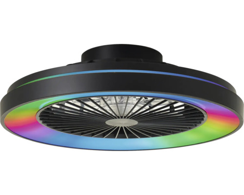 Stropní ventilátor se světlem a barevným osvětlením