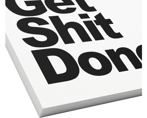 Dekorativní štítek s nápisem Get Shit Done.