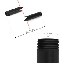 Obrázek prodloužení trubky o rozměrech 1500 mm délky a 25 mm průměru