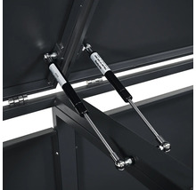 Detail plynových pružin na úložném boxu