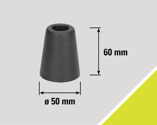 Šedá krytka nohou židle, výška 60 mm, průměr 50 mm