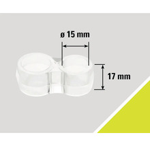 Nábytkový kluzák o průměru 15 milimetrů a výšce 17 milimetrů